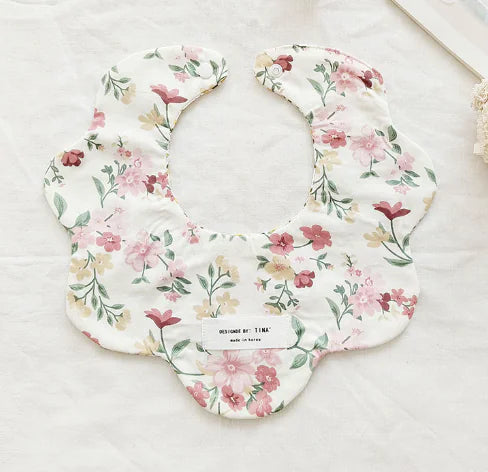 Double-Sided Floral Baby Bibs and Burp Cloths Set
