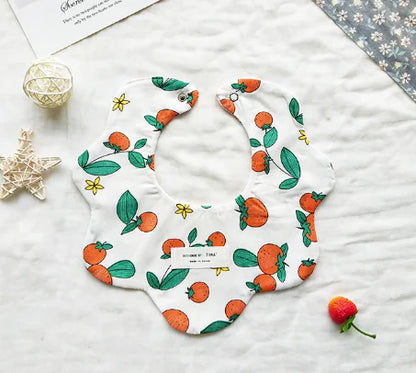 Double-Sided Floral Baby Bibs and Burp Cloths Set