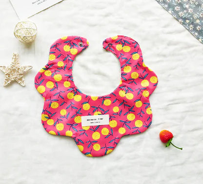 Double-Sided Floral Baby Bibs and Burp Cloths Set