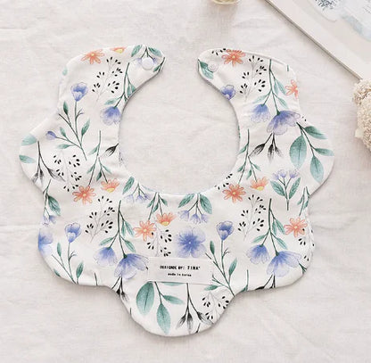 Double-Sided Floral Baby Bibs and Burp Cloths Set