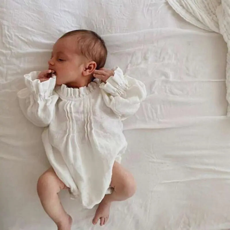 Ruffle sleeve romper