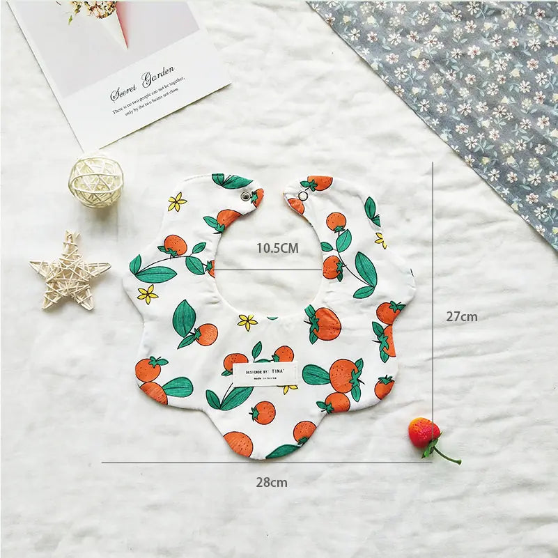 Double-Sided Floral Baby Bibs and Burp Cloths Set