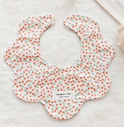 Double-Sided Floral Baby Bibs and Burp Cloths Set