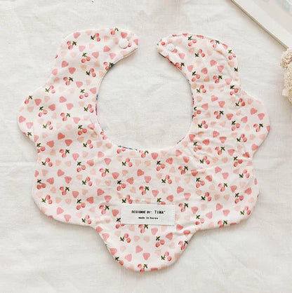 Double-Sided Floral Baby Bibs and Burp Cloths Set