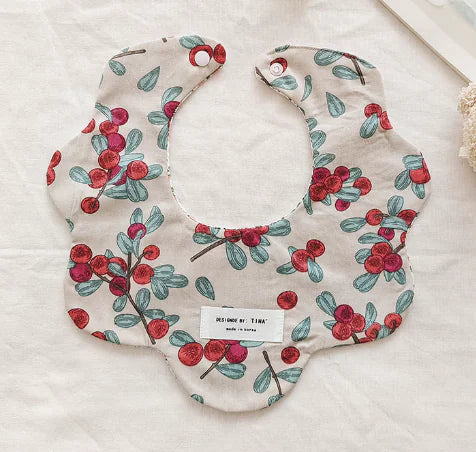 Double-Sided Floral Baby Bibs and Burp Cloths Set
