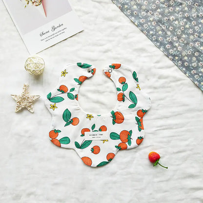 Double-Sided Floral Baby Bibs and Burp Cloths Set
