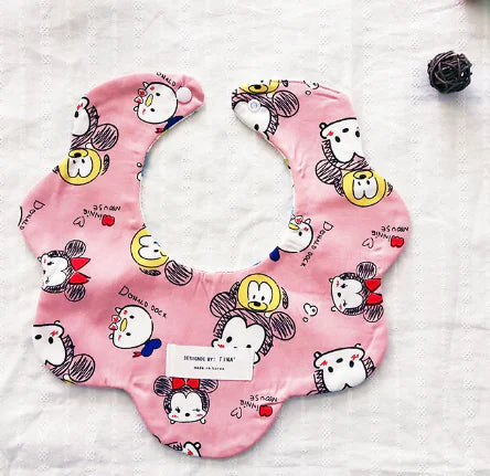 Double-Sided Floral Baby Bibs and Burp Cloths Set