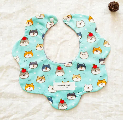 Double-Sided Floral Baby Bibs and Burp Cloths Set