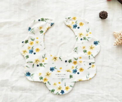 Double-Sided Floral Baby Bibs and Burp Cloths Set