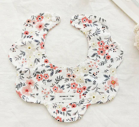 Double-Sided Floral Baby Bibs and Burp Cloths Set