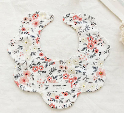 Double-Sided Floral Baby Bibs and Burp Cloths Set