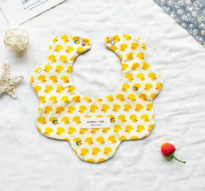 Double-Sided Floral Baby Bibs and Burp Cloths Set
