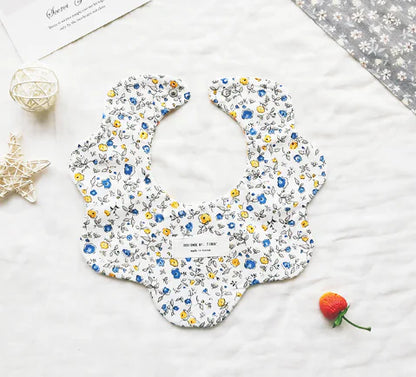 Double-Sided Floral Baby Bibs and Burp Cloths Set