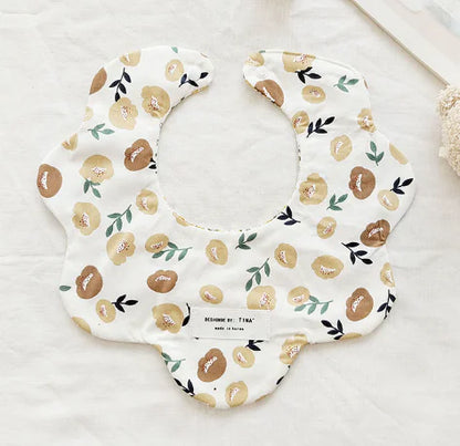 Double-Sided Floral Baby Bibs and Burp Cloths Set