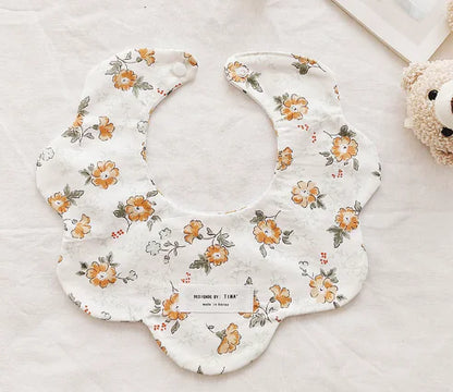 Double-Sided Floral Baby Bibs and Burp Cloths Set