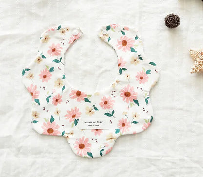 Double-Sided Floral Baby Bibs and Burp Cloths Set