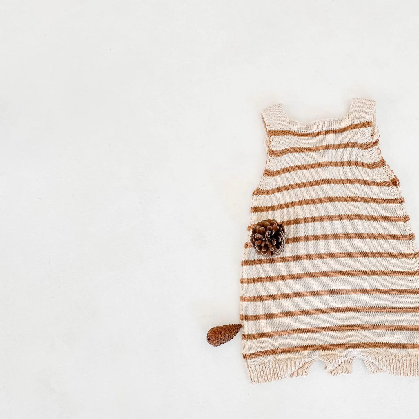 Autumn Pocket Striped Knitted Wool Baby Jumpsuit