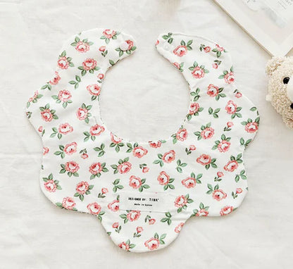 Double-Sided Floral Baby Bibs and Burp Cloths Set